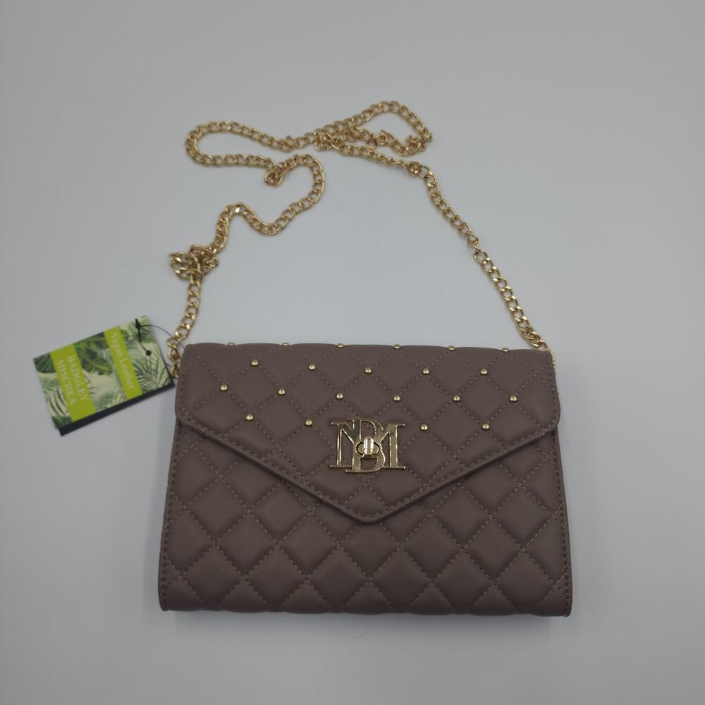Badgley Mischka Diamond Quilt Crossbody Bag in Taupe